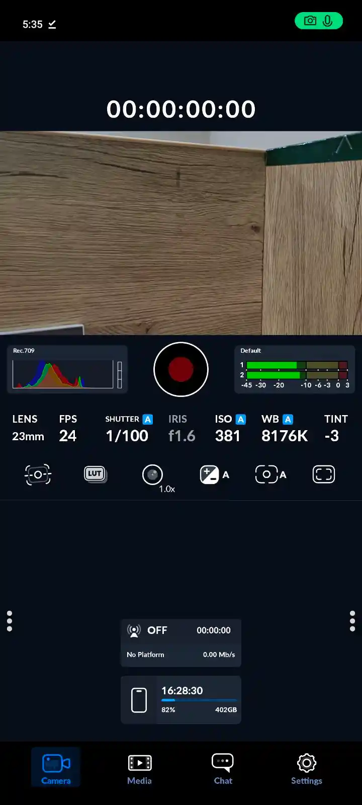 Screenshot Blackmagic Camera Android